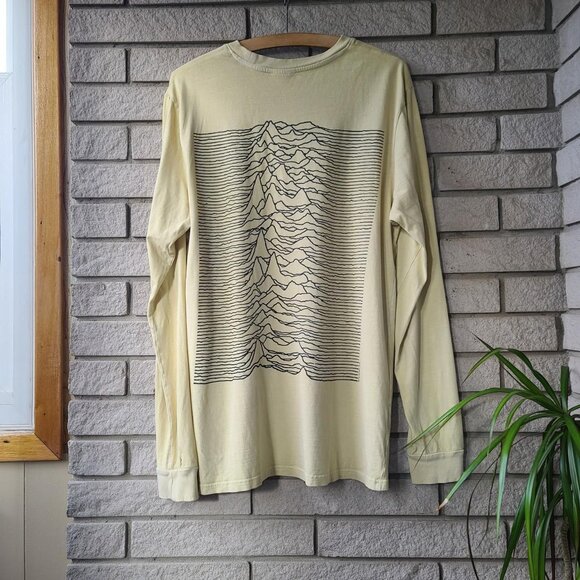 'Joy Division' faded yellow long-sleeve shirt men's M - Picture 2 of 2